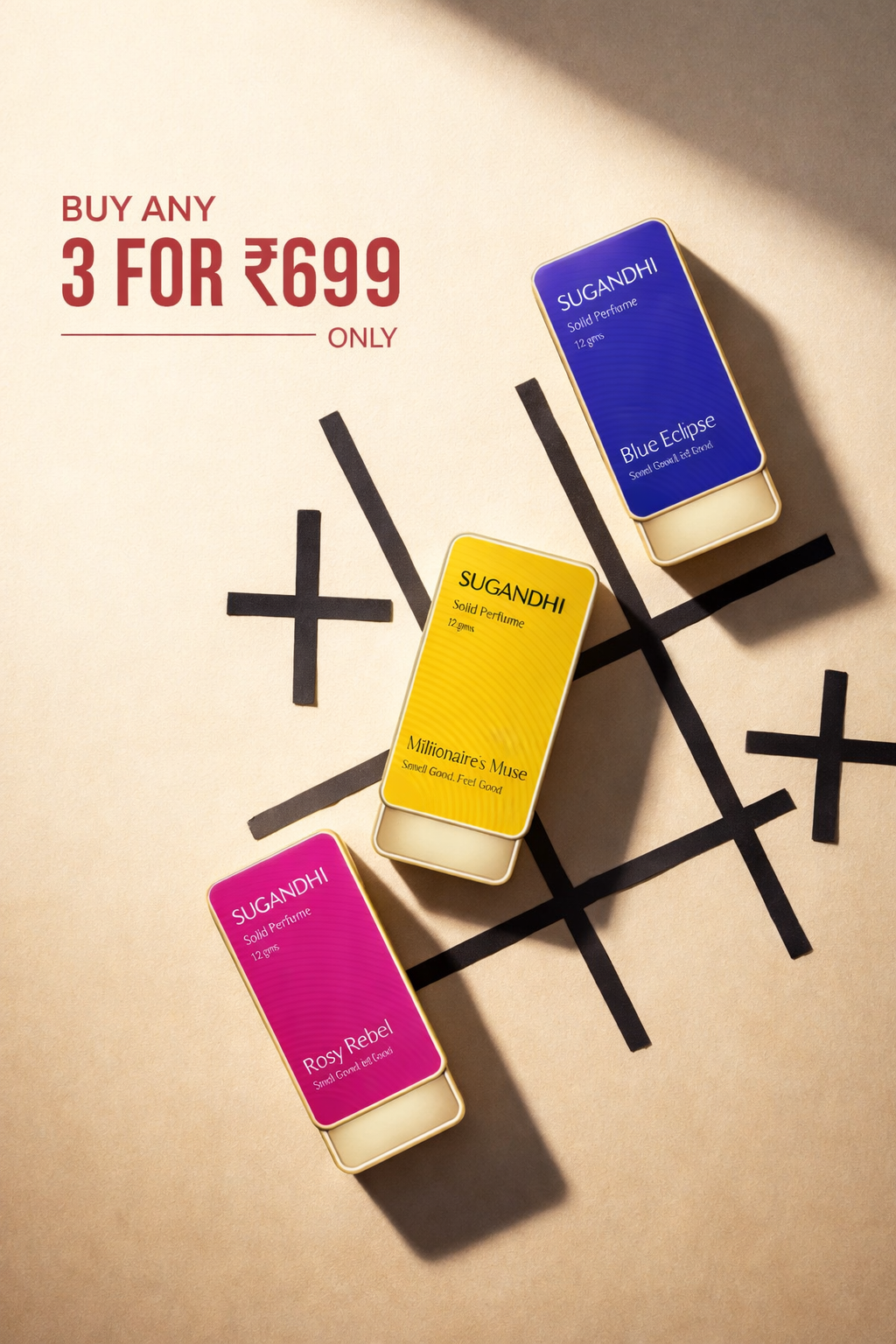 Pack of 3 Solid Perfumes